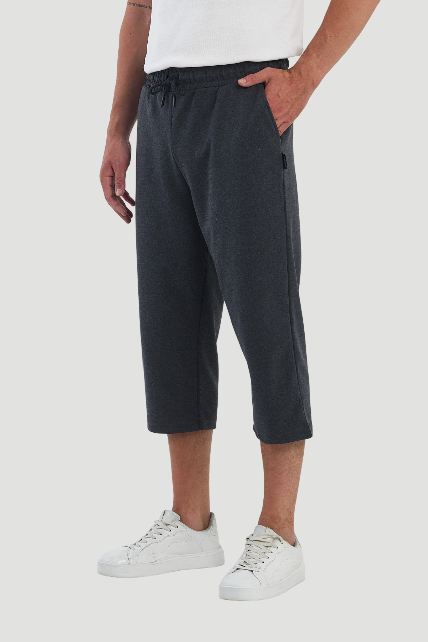 Short capri 3/4 en coton pour homme Gris foncé