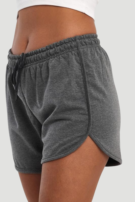 Short ample en coton pour femme Gris foncé