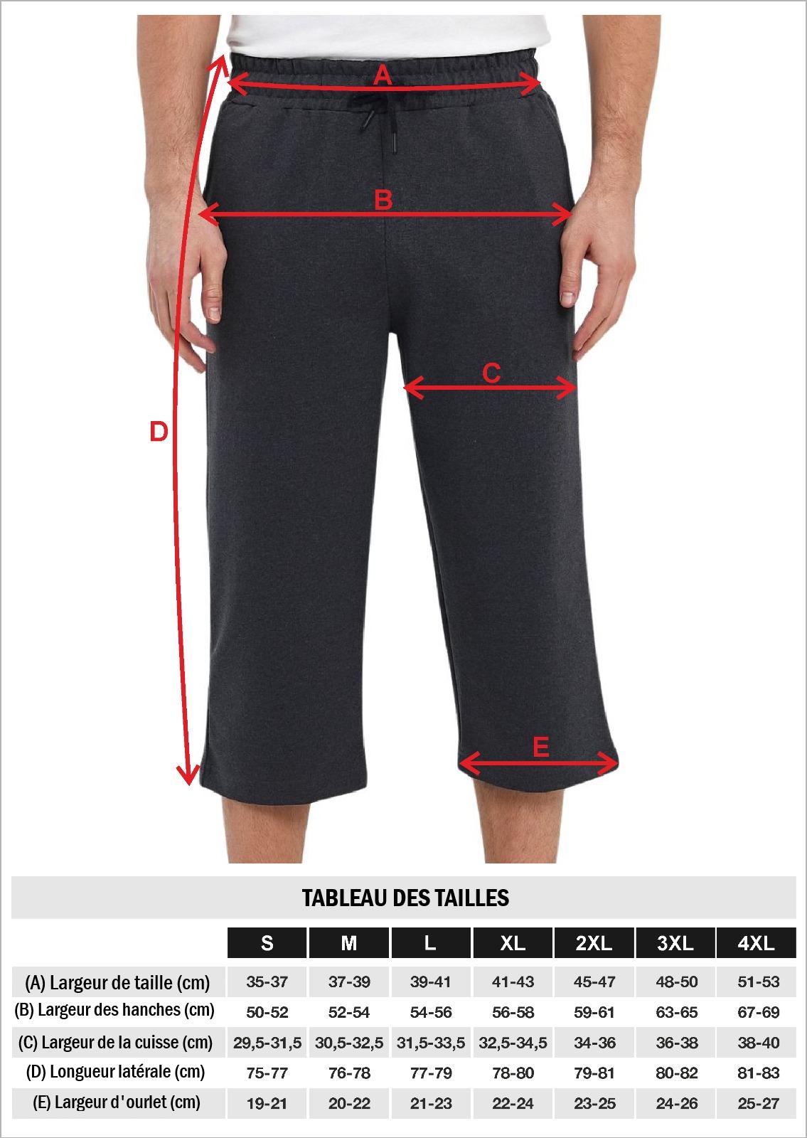 Short capri 3/4 en coton pour homme Gris foncé