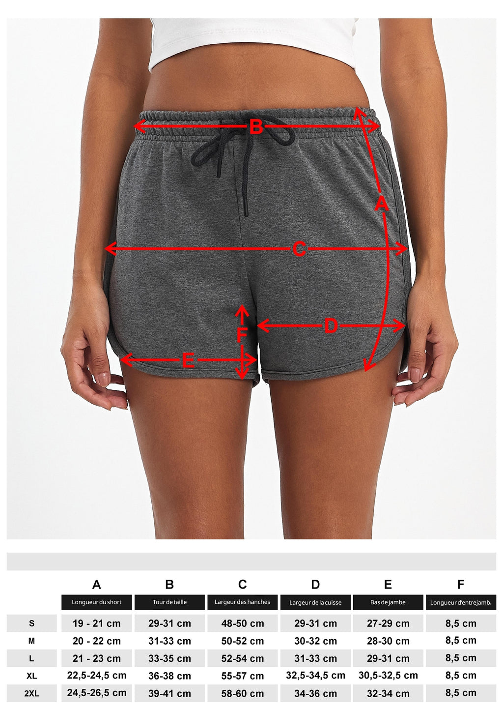 Short ample en coton pour femme Bleu foncé